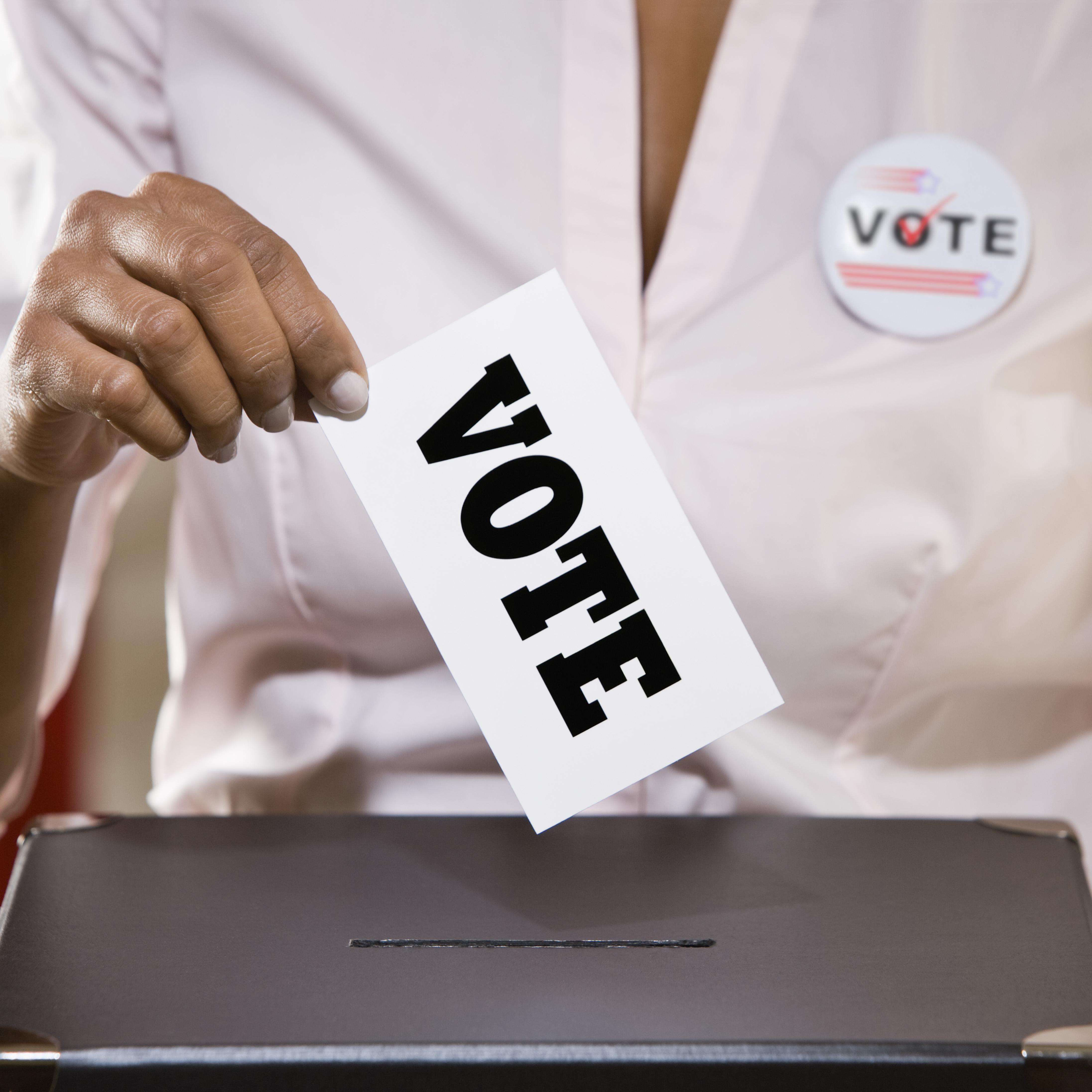 Woman voting
