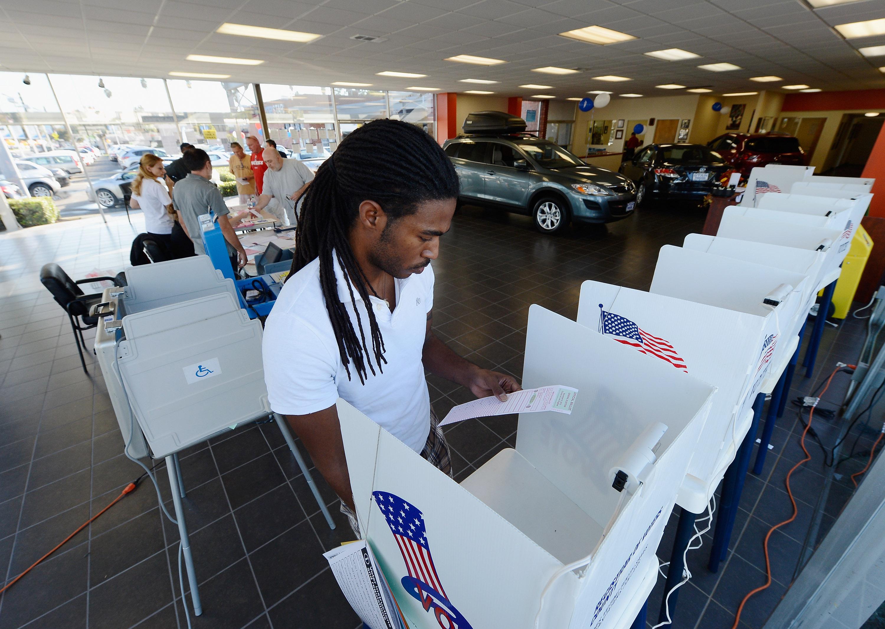 U.S. Citizens Head To The Polls To Vote In Presidential Election