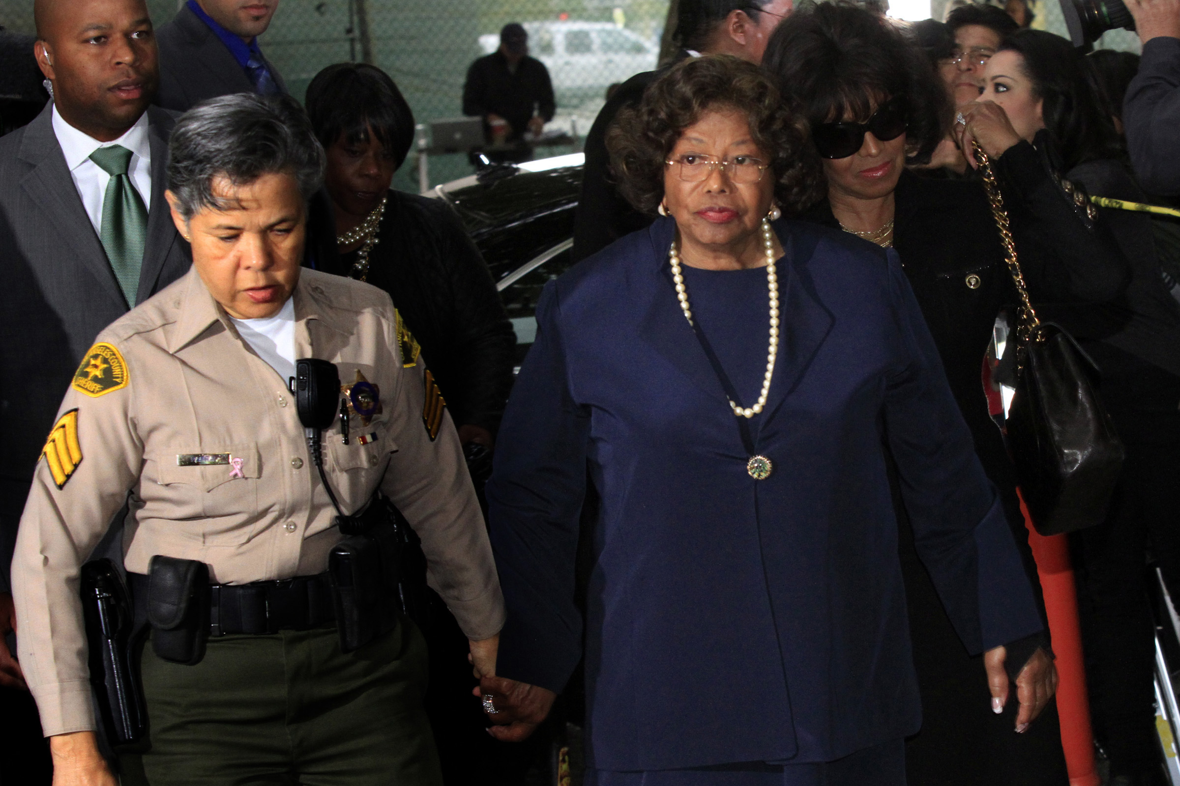 Katherine Jackson arriving at court during the earlier Conrad Murray trial is seeking damages agains
