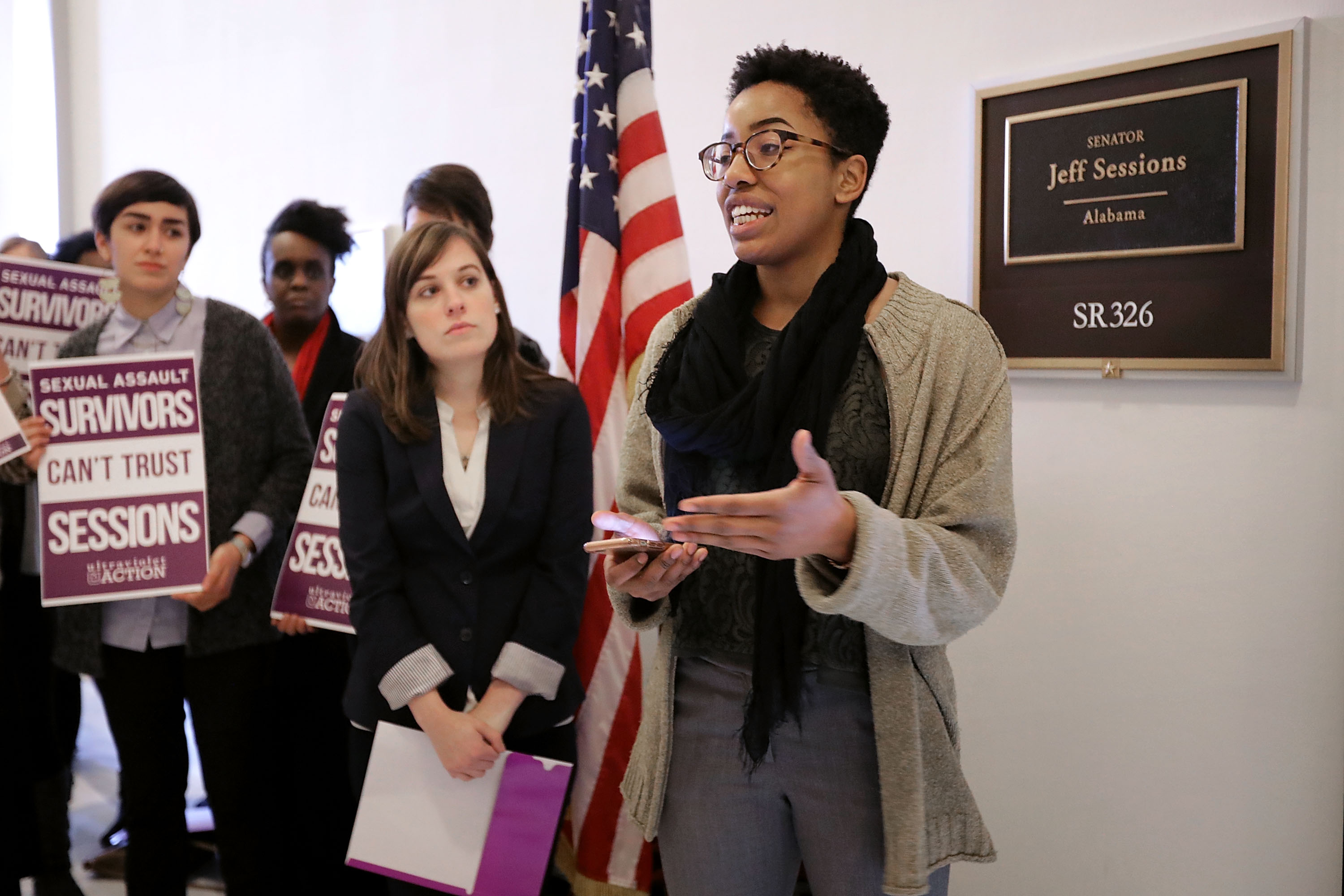 Sexual Assault Survivors Protest Outside Jeff Sessions's Office