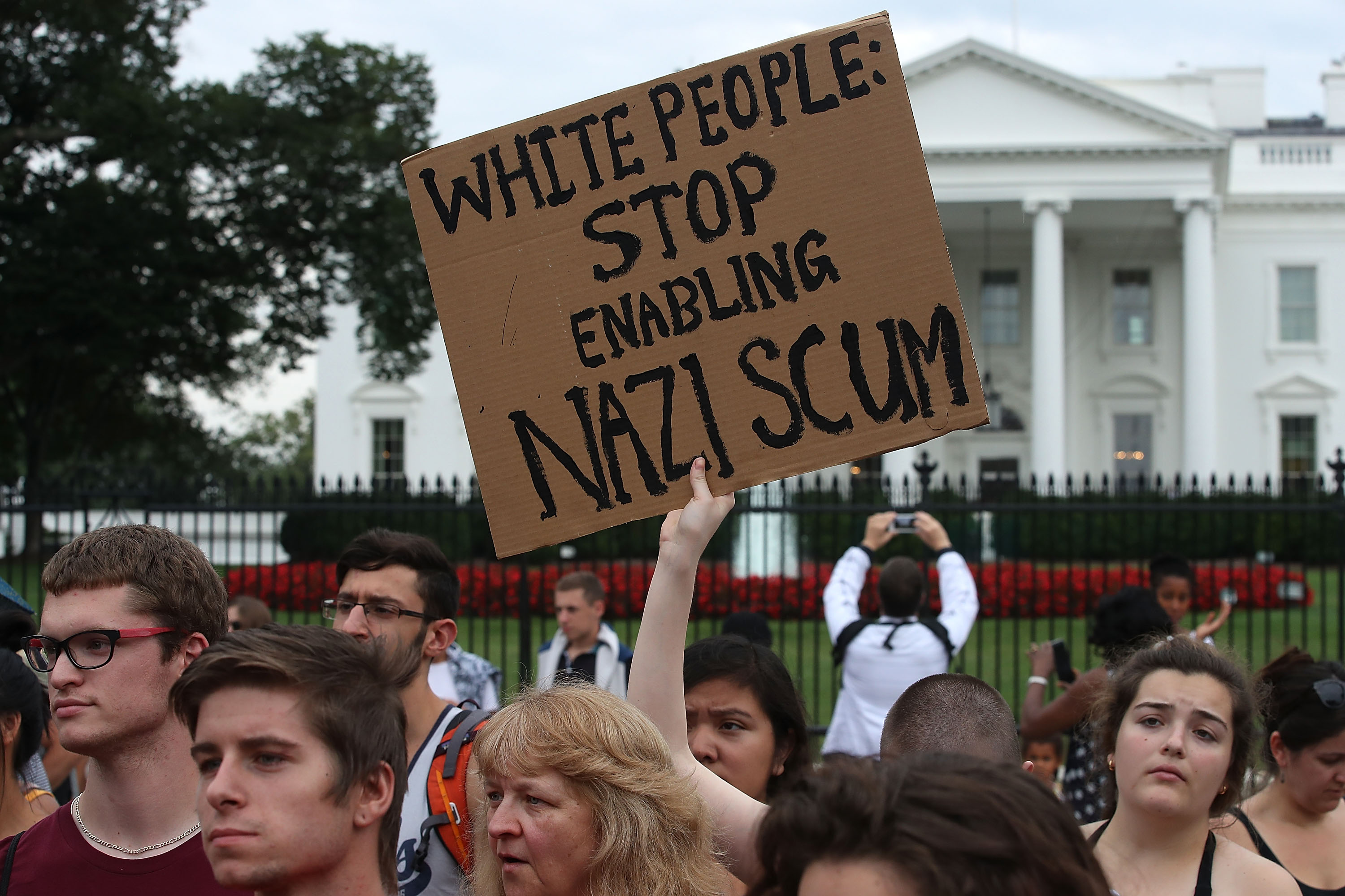 Anti-Trump Demonstrators Protest Outside White House