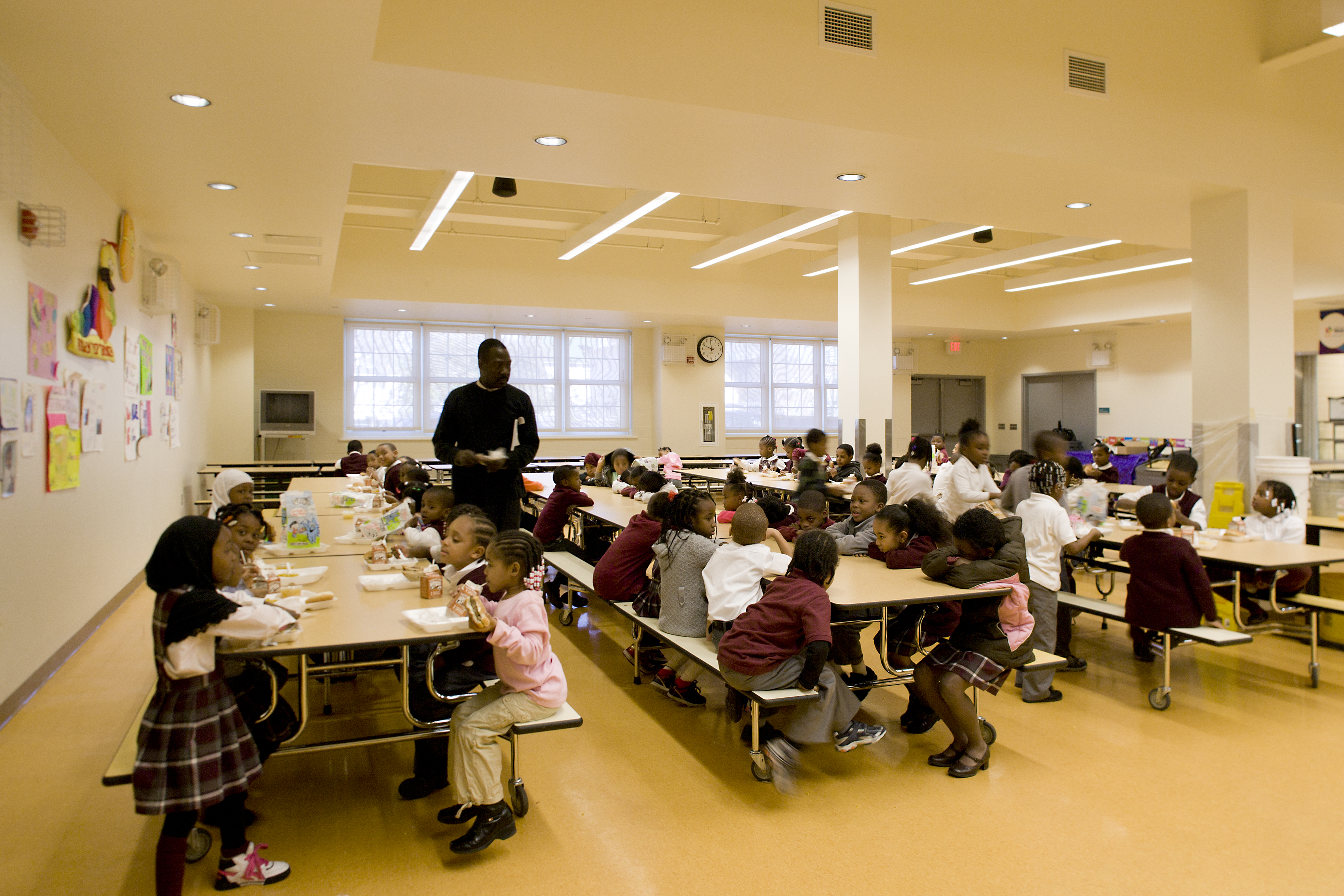 Cafeteria in Benjamin Banneker School, New Jersey