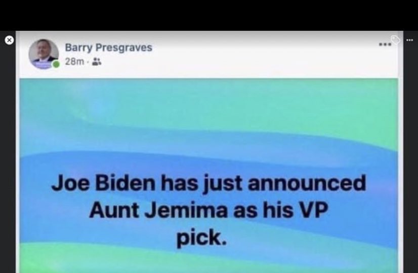 Luray, Virginia Aunt Jemima Facebook post