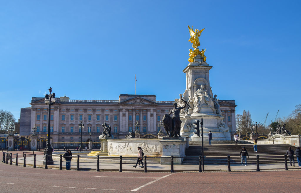 A general view of Buckingham Palace in London...