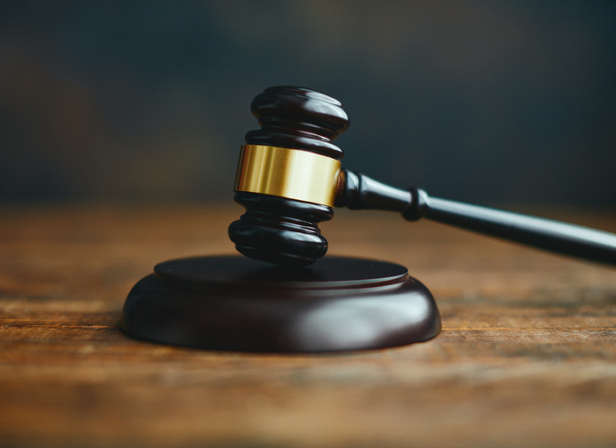 Gavel on desk