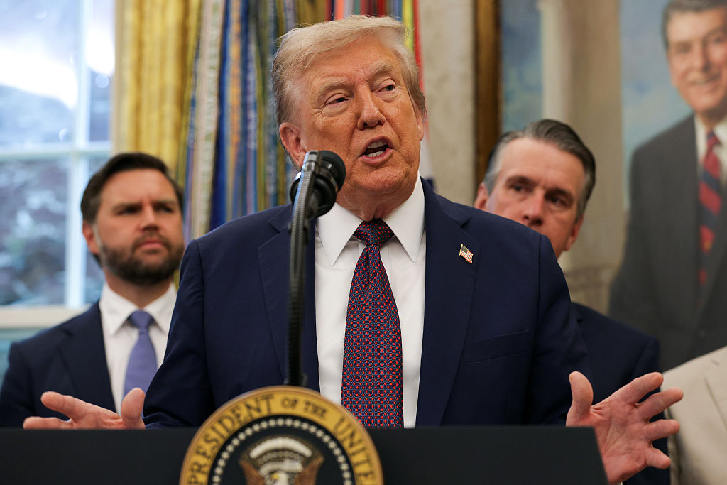 President Trump Makes Announcement In The Oval Office Of The White House